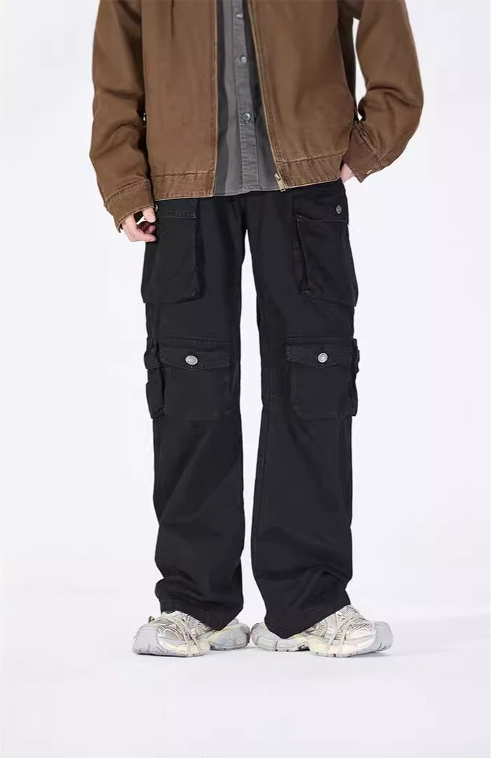 Men’s Vintage Cargo Pants – American Retro Style with Multi Pockets Fall 2025
