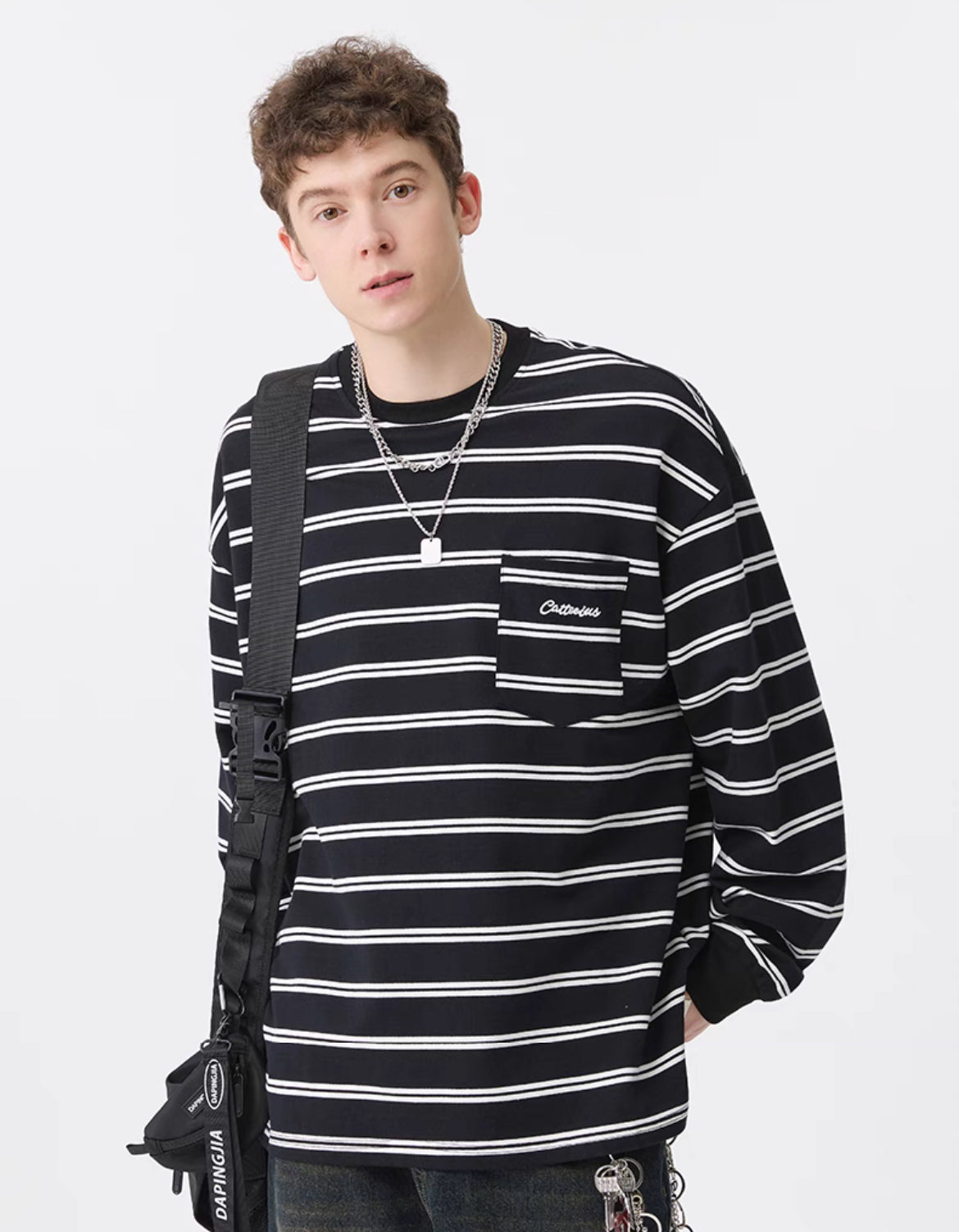 Striped Long-Sleeve Tee – Heavyweight Japanese Streetwear