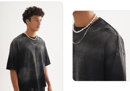 Boxy Spray-Washed Tee – Urban Oversized Streetwear Style