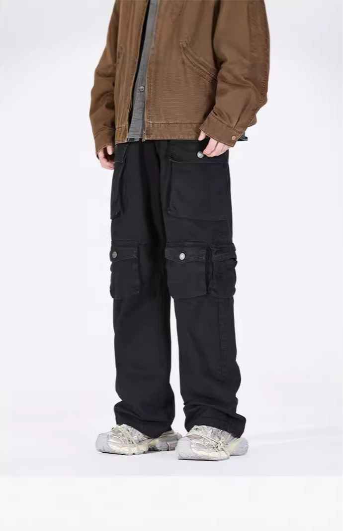 Men’s Vintage Cargo Pants – American Retro Style with Multi Pockets Fall 2025