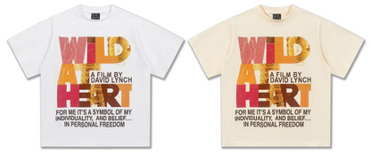 Textured Lettering Vintage T-Shirt – Heavy Cotton Oversized Tee Retro American Streetwear