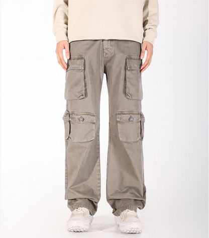 Men’s Vintage Cargo Pants – American Retro Style with Multi Pockets Fall 2025