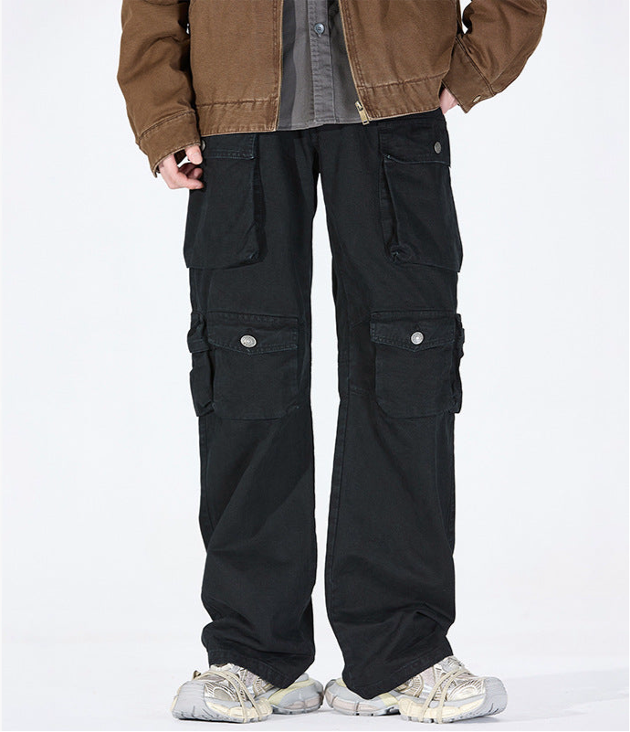 Men’s Vintage Cargo Pants – American Retro Style with Multi Pockets Fall 2025